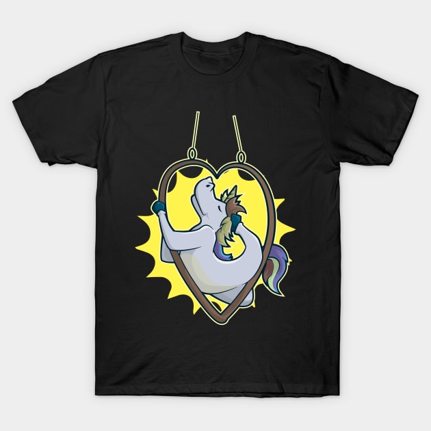 Valentines Day Aerial Silk Shirt Unicorn Gift Him or Her T-Shirt by TellingTales